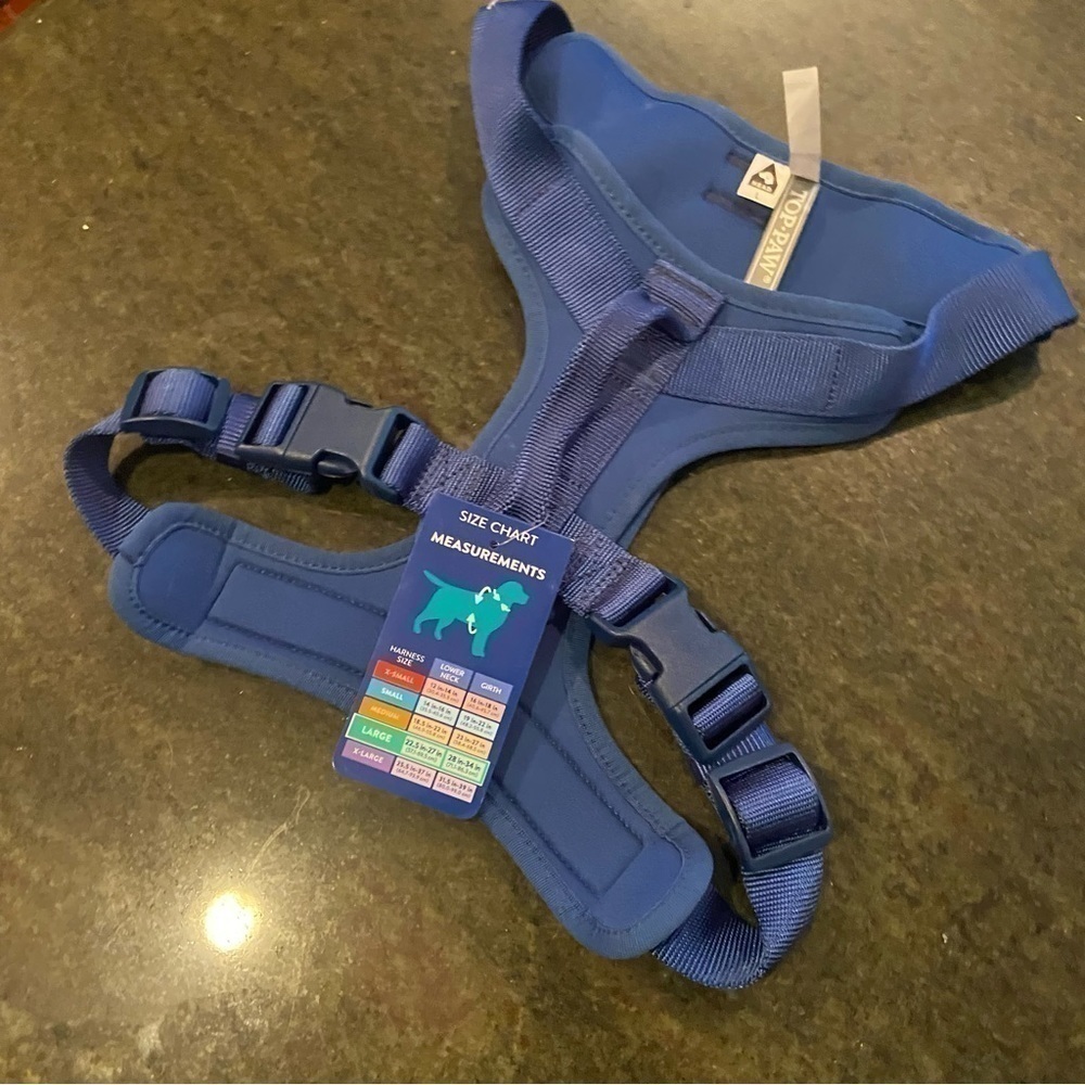 Top Paw harness for DOGS: Size L in a rich blue colour and adjustable comfort - Picture 8 of 11